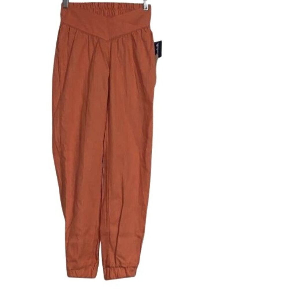 Banjara XS Rust Linen/Rayon Blend Elastic Waist Women’s Pants